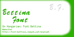 bettina font business card